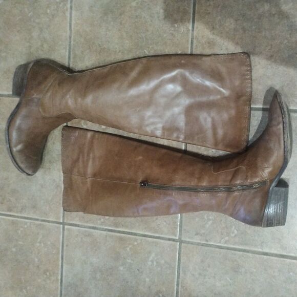 KORK-EASE TALL Brown Leather Low Heel Knee High BOOTS US 9 EU 40.5 - Picture 4 of 12